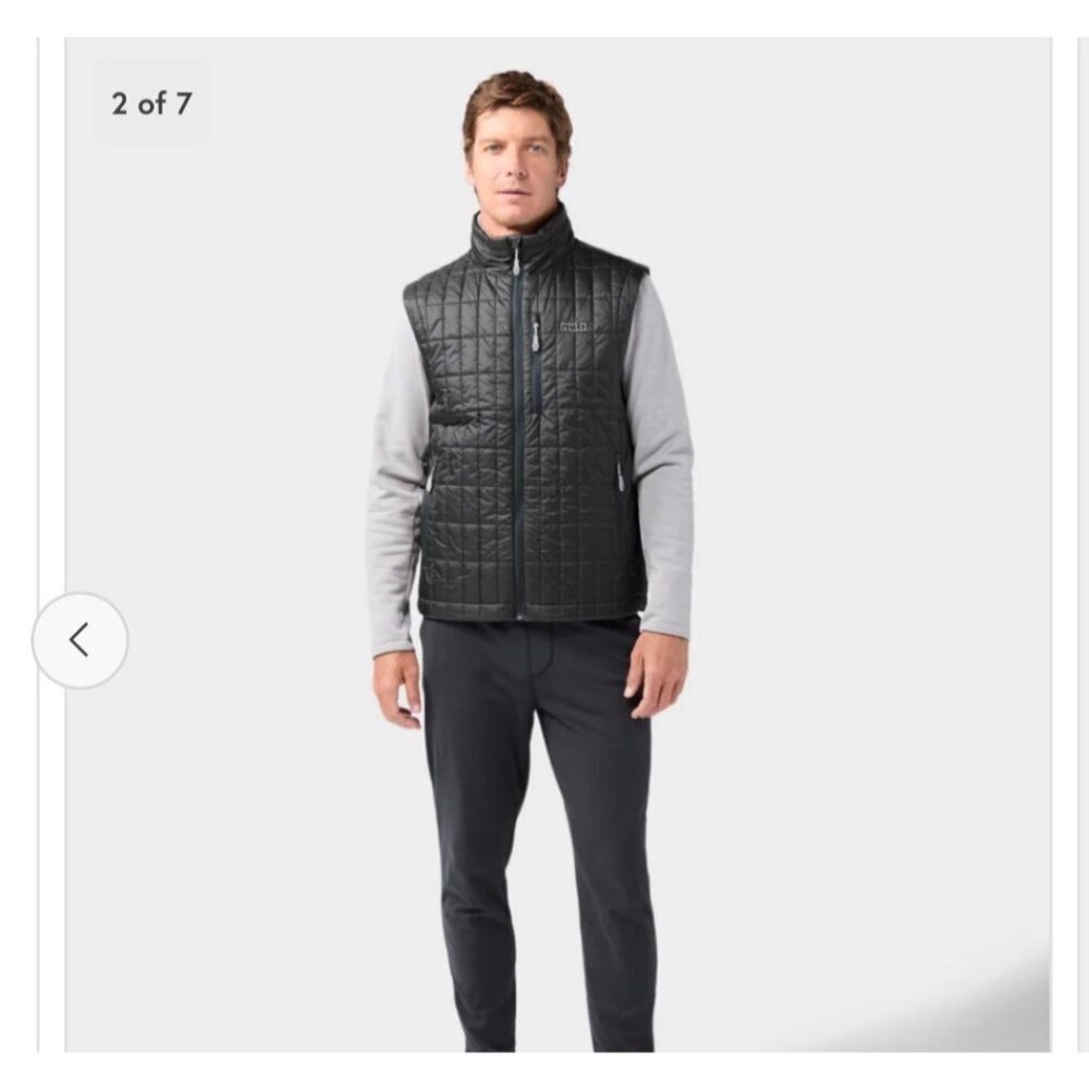 Stio Azura Insulated Vest Men’s Black Lightweight Quilted Full Zip , Size M C37